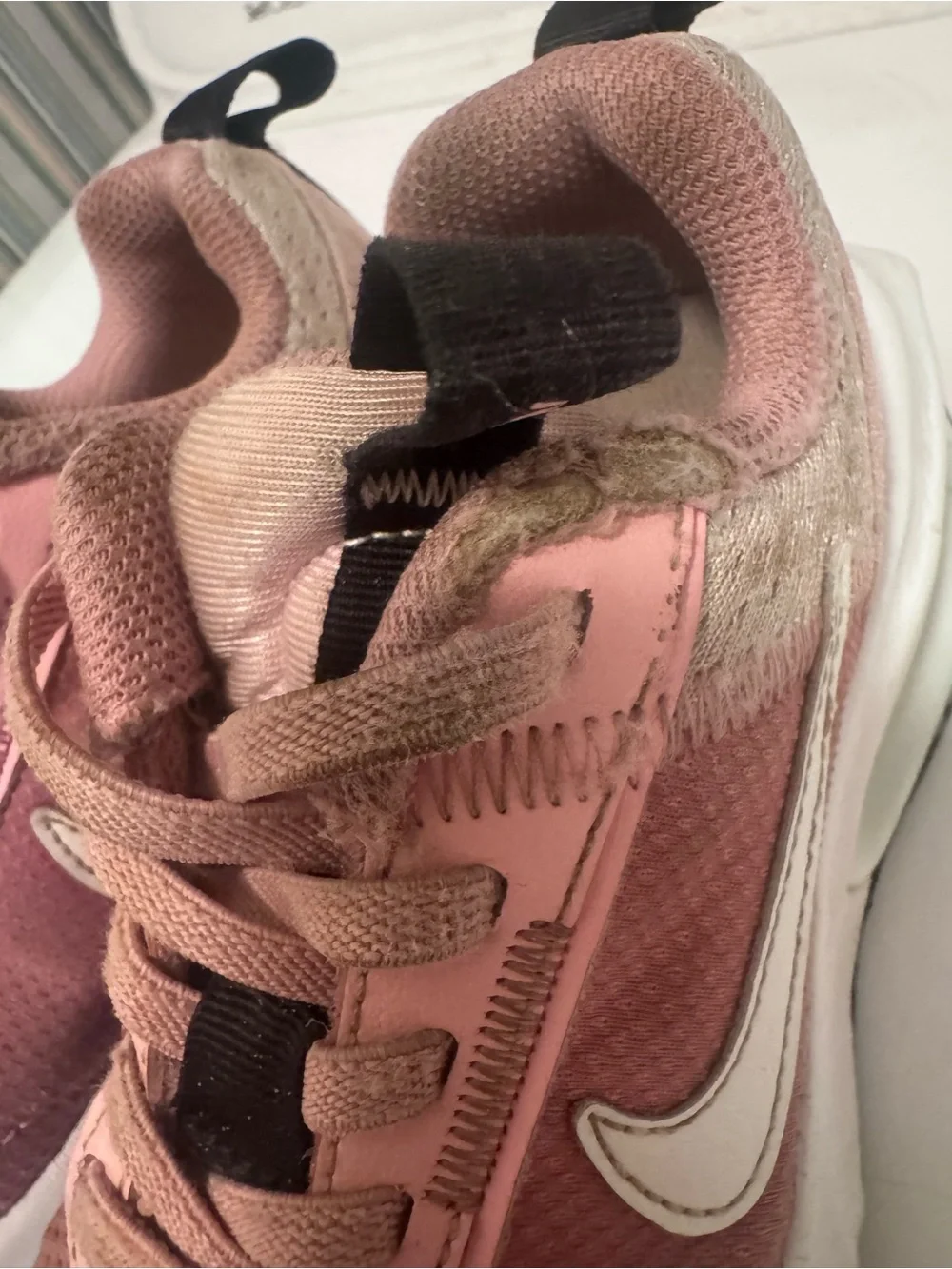 Nike Kids Pink and Black Slip-On Lace Sneakers